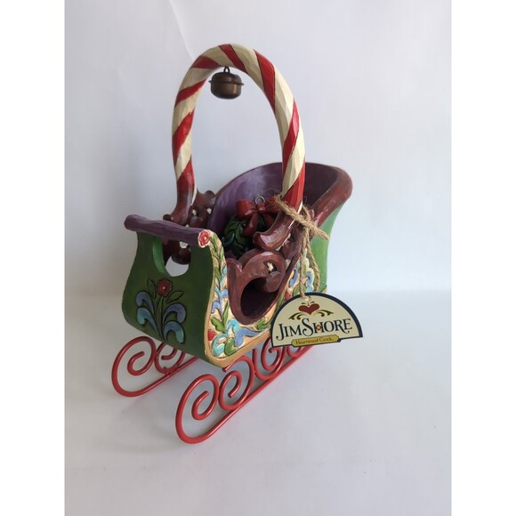 jim shore  Christmas “Jingle All The Way” Sleigh & Wreath Ornament - Picture 1 of 5